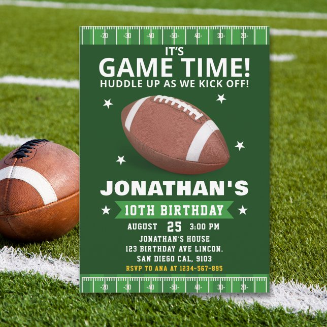 Convites Touchdown Celebration: Football Field Birthday boy (Criador carregado)