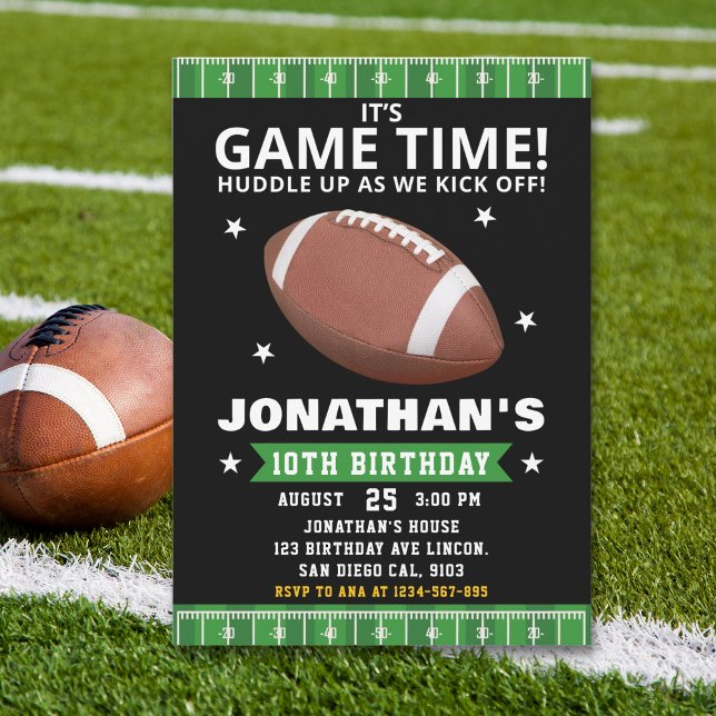 Convites Touchdown Celebration: Football Field Birthday boy (Criador carregado)