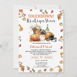 Convites Touchdown é uma cerveja de Chá de fraldas fralda