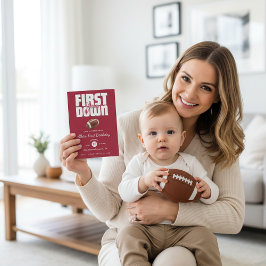 Convites Touchdown First Birthday Football Invite