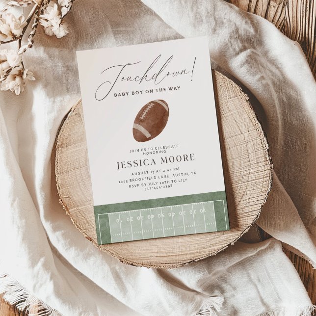 Convites Touchdown Football Theme Baby Shower (Criador carregado)