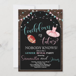 Convites Touchdown ou Tutus Gender Revement Party