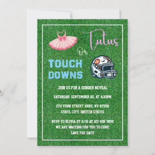 Convites Touchdowns ou Revelação de Gênero de Tutus