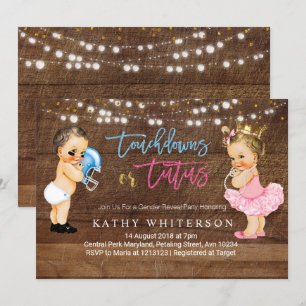 Convites Touchdowns ou sexo tutus revelam Convidar rústico