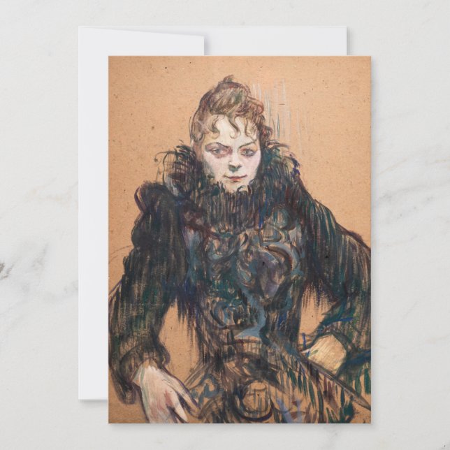 Convites Toulouse-Lautrec - Mulher com Boa Negra (Frente)