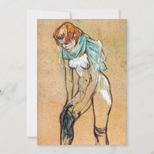 Convites Toulouse-Lautrec - Mulher Puxando suas Meias