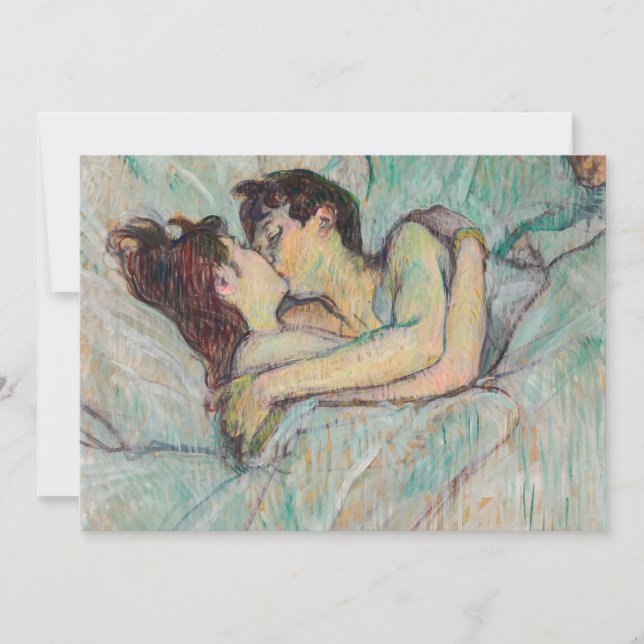 Convites Toulouse-Lautrec - Na Cama, O Beijo (Frente)