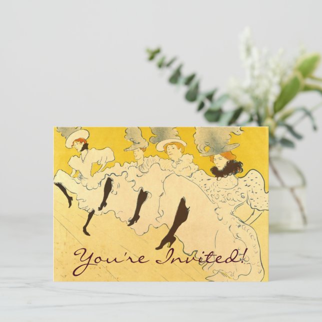 Convites Toulouse Lautrec Yellow Dancing Girl Poster (Em pé/Frente)