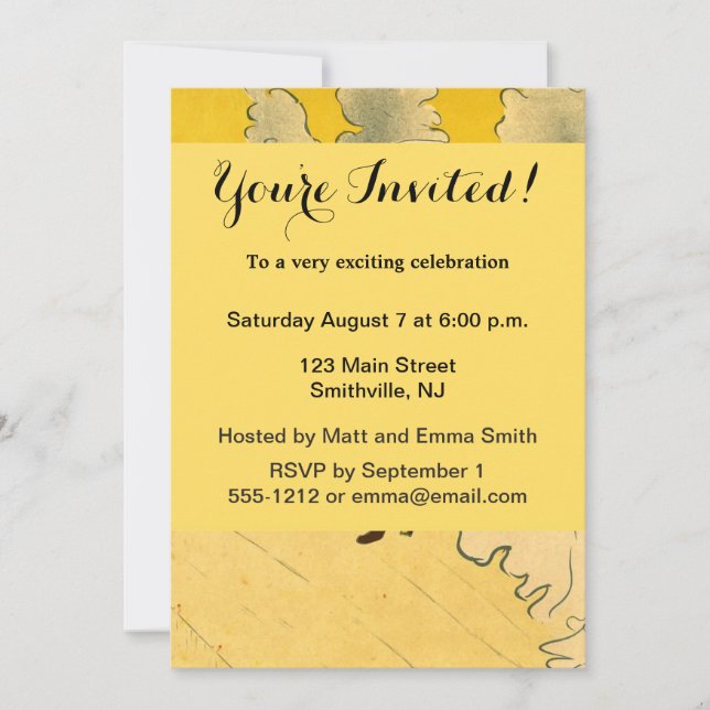 Convites Toulouse Lautrec Yellow Dancing Girl Poster (Frente)