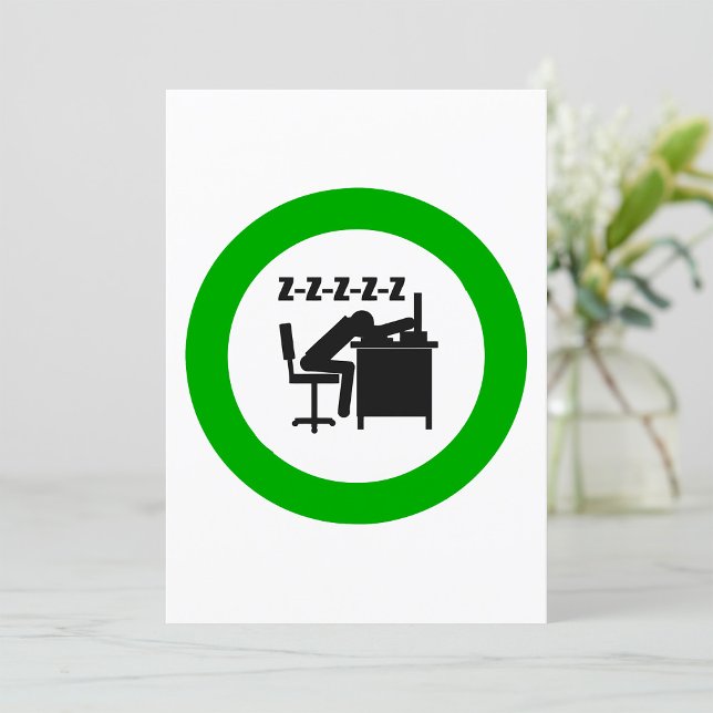 Convites Trabalhador Engraçado Dormindo na Mesa (Criador carregado)