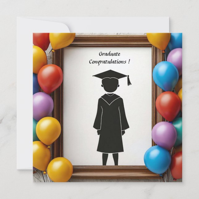 Convites Trabalho artístico de formatura com balões (Frente)