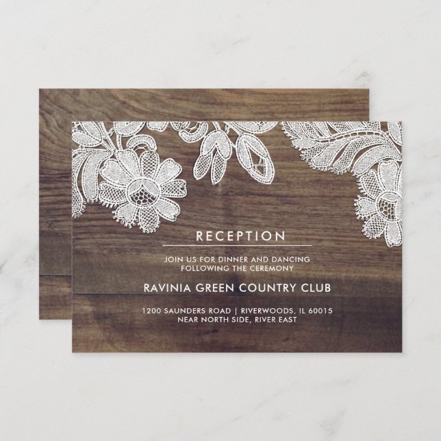 Convites Traço branco | Placa de Recepção de casamento de m (Frente/Verso)