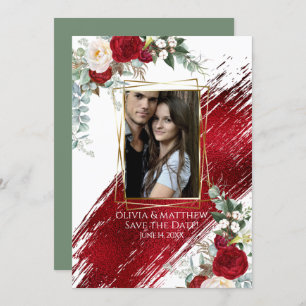 Convites Traço De Tinta Gótica Bold Crimson