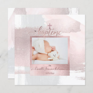 Convites Traço PixDezines Watercolor Brush, Arquivo Baptême