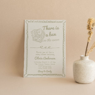 Convites Traço Verde De Mão Desenhado No Chá de fraldas For