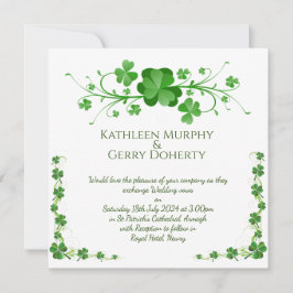 Convites Tradicional Irish Shamrocks Celta Clover