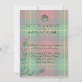 Convites Tradicional Scottish Tartan e Scotland Thistle