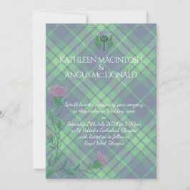 Convites Tradicional Scottish Tartan e Scotland Thistle