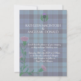 Convites Tradicional Scottish Tartan e Scotland Thistle