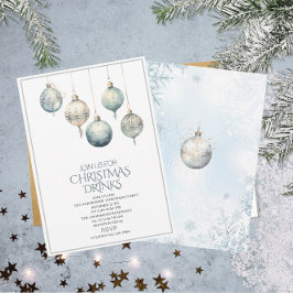 Convites Tradicional Watercolor Winter Merry Christmas Invi