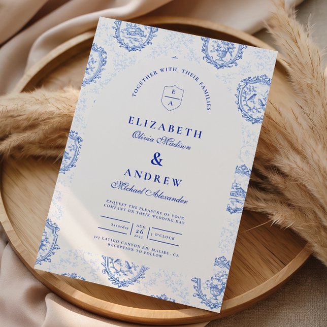 Convites Traditional Blue White Delft Wedding (Criador carregado)