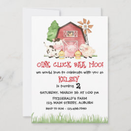 Convites Traditional Farm Theme Birthday Invitation