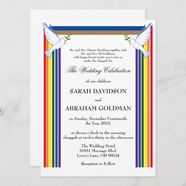 Convites Traditional Jewish Wedding Invitations - Ark (Frente/Verso)