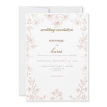 Traditional Norwegian Rosemaling Wedding Invitatio