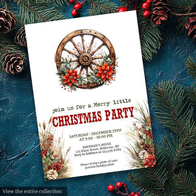 Convites Traditional Western Christmas party invitation (Traditional Western Christmas party invitation

)