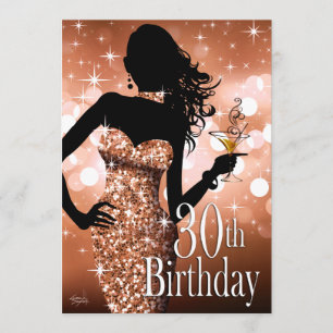 Convites Traga o aniversário de 30 anos do Bling Sparkle  