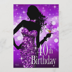 Convites Traga o aniversário de 40 anos do Bling Sparkle  