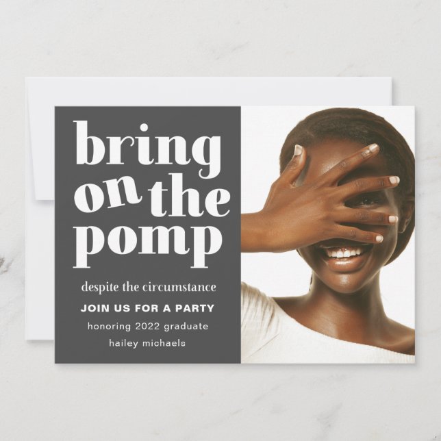 Convites Traga o Pomp One Photo Formando Party (Frente)