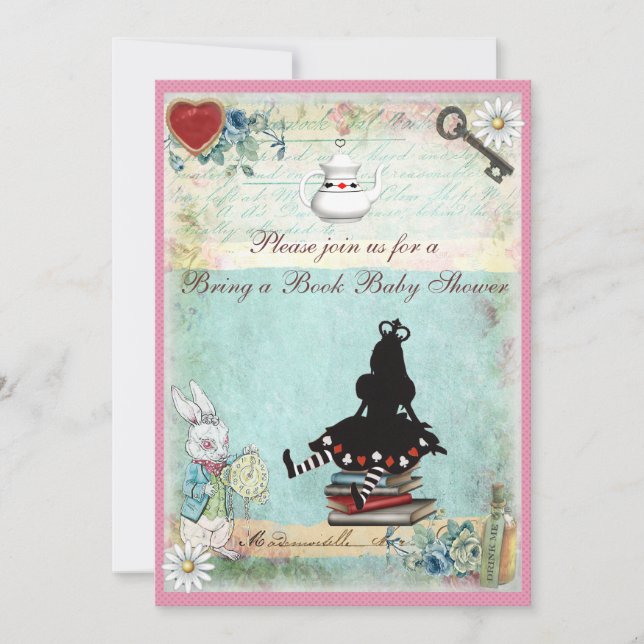 Convites Traga um Chá de fraldas da Princesa Alice (Frente)