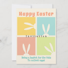 Convites Traga uma cesta para as crianças Coletar ovos de P