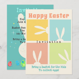 Convites Traga uma cesta para as crianças Coletar ovos de P