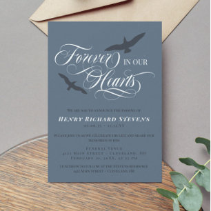 Convites Traiam Pássaros Azuis Para Sempre Em Nosso Funeral