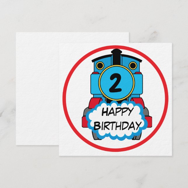 Convites Train Happy Birthday round Sticker (Frente/Verso)