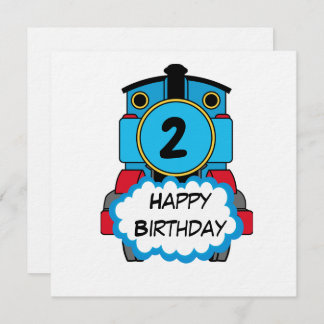 Convites Train Happy Birthday round Sticker