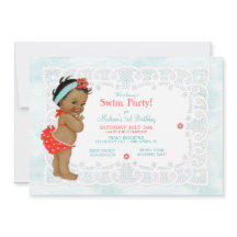 Traje de banho de renda para menina negra american