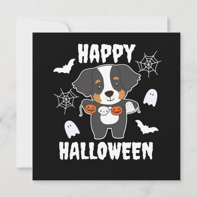 Convites Traje de cachorro feliz Halloween para cão de mont (Frente)