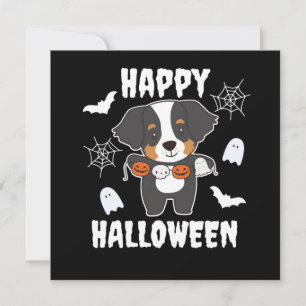 Convites Traje de cachorro feliz Halloween para cão de mont