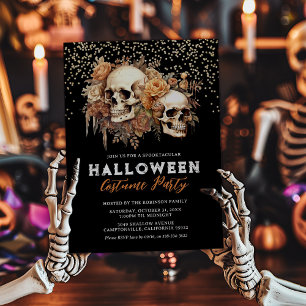 Convites Traje de Halloween Adulto Floral Skull Festa