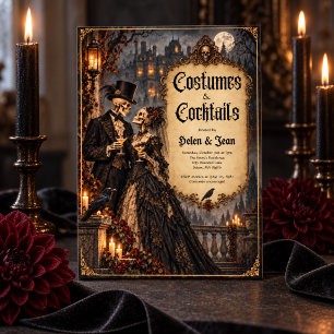 Convites Traje de Halloween Gótico & Coquetéis