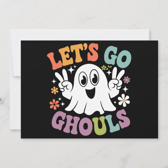 Convites Traje de Halloween Vamos Lá Espíritos Fantasmas Re (Frente)