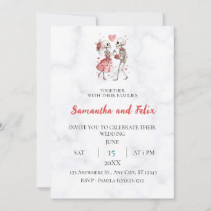 Convites Traje de Noiva Esqueleto Mármore Casamento