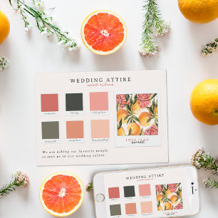 Convites Traje de Noiva Paleta de Cores Cítricas