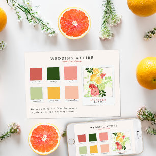 Convites Traje de Noiva Paleta de Cores Cítricas
