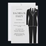 Convites Traje Preto & Gravata Festa de Solteiro Masculino<br><div class="desc">Convite para Festa de Solteiro Masculino Traje Preto & Gravata

Veja a coleção correspondente na Loja Niche and Nest

Muito obrigado</div>