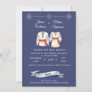 Convites Trajes Folclóricos Tradicionais de Casamento Romen