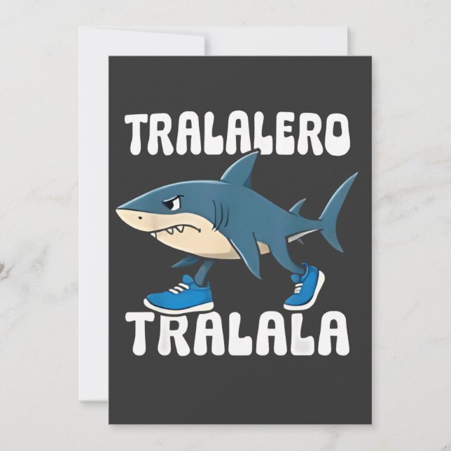 Convites Tralalalero Tralala Funny Shark Meme (Frente)